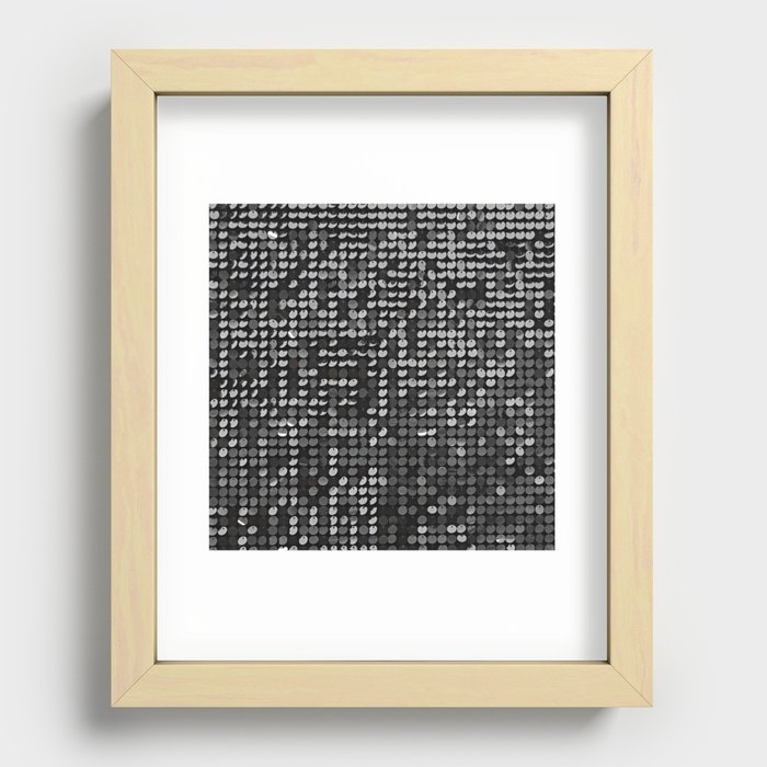Metallic reflections in silver  Recessed Framed Print