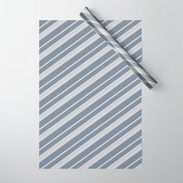 [ Thumbnail: Light Gray & Light Slate Gray Colored Lined Pattern Wrapping Paper ]