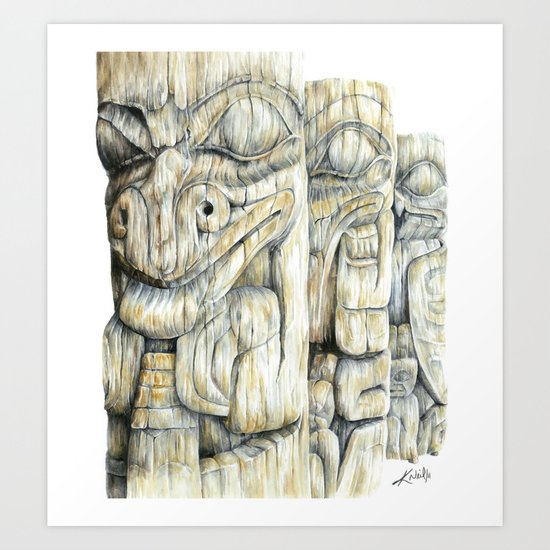 Haida Totems Art Print