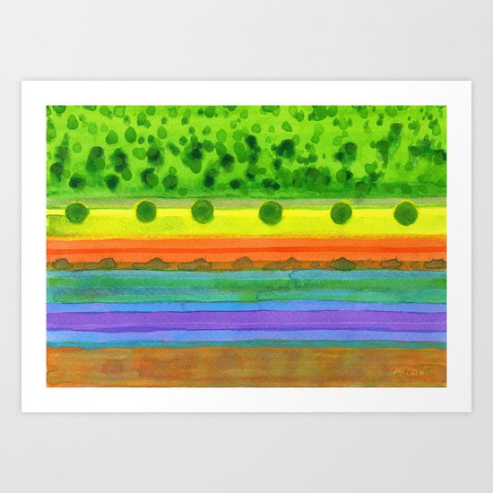 Plain with red Field Art Print
