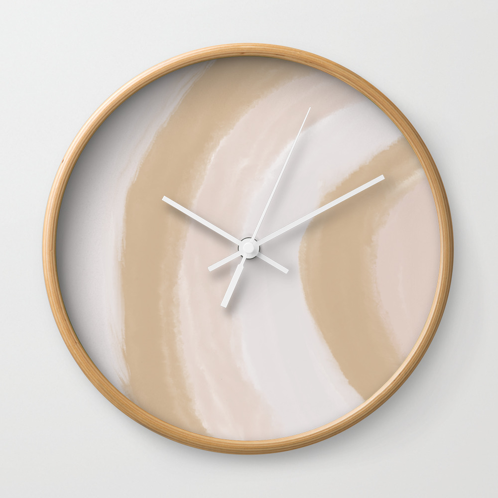 Beige Color Beige Aesthetic Vintage Beige Home Decor Interiors Wall Clock By Abxdesign Society6