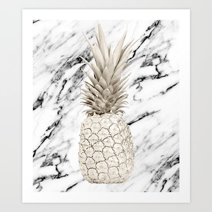 Marble Pineapple Art Print