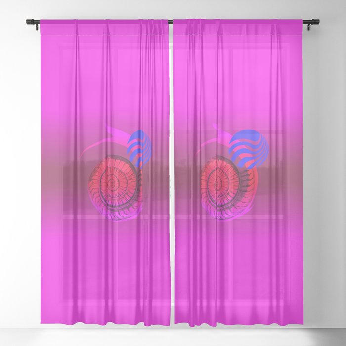 DRUNKEN SNAIL - Simple Abstract Illustration Sheer Curtain