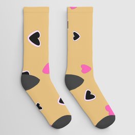 Pink Gold Valentines Love Heart Collection Socks