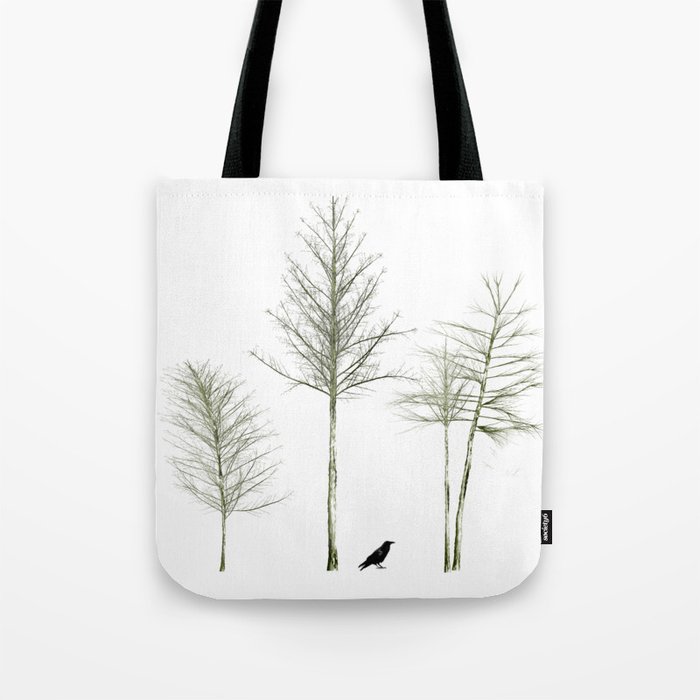 Four Trees and a Crow Tote Bag