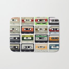 Audio Cassettes Tape Bath Mat | 60S, Photo, Background, Memorial, Retrovintage, Retro, Colorvintage, Lover, Radio, Hipster 