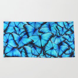 Peace of the Blue Butterfly Beach Towel