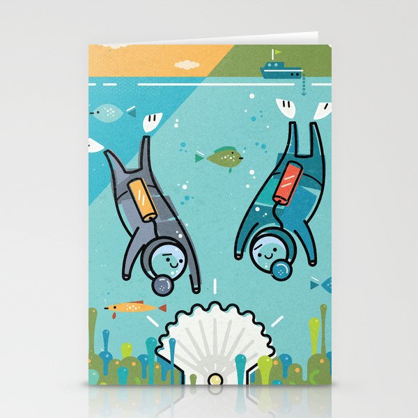 Scuba Divers Stationery Cards