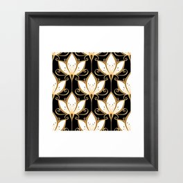 Art deco Lotus Golden tile pattern Framed Art Print