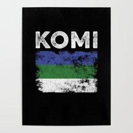 Komi Flag Distressed - Komi Flag Poster