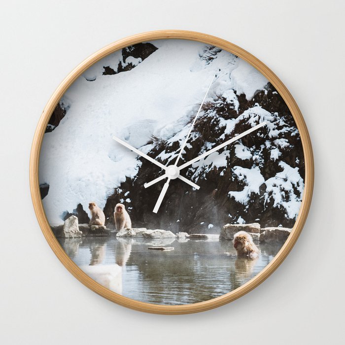 Bath Time in the Hot Springs Wall Clock