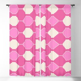 70s Retro Soft Pink Mid-Century Quatrefoil  Blackout Curtain