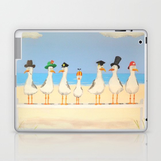 Seagulls with Hats Laptop & iPad Skin