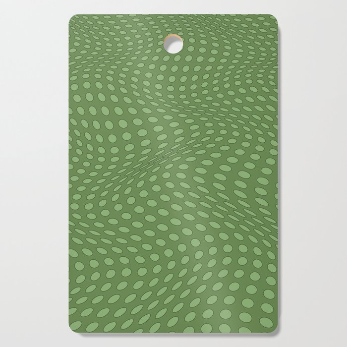 Wavy Dots Olive Green Cutting Board
