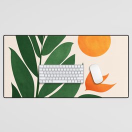 Tropical Forest Sunset / Mid Century Abstract Shapes Desk Mat