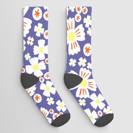 Retro Yellow Daisies Floral Mini Socks