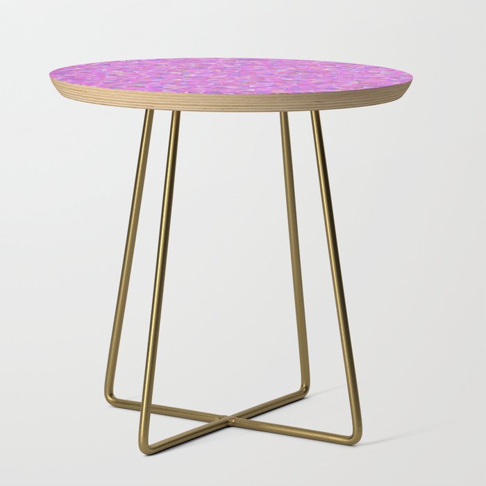 Pink Triangles Pattern Design Side Table