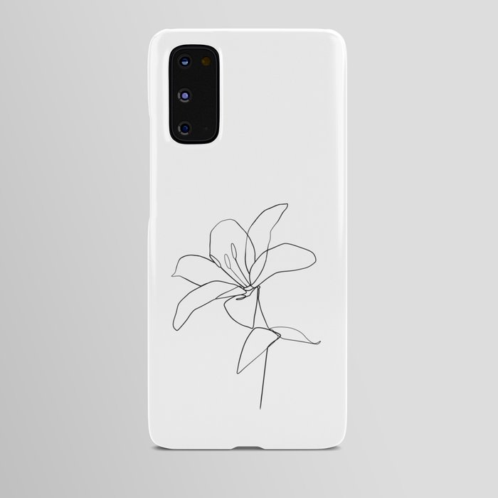 One line Lily flower print Android Case