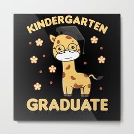 Kids Kindergarten Nailed It Giraffe Graduation Metal Print