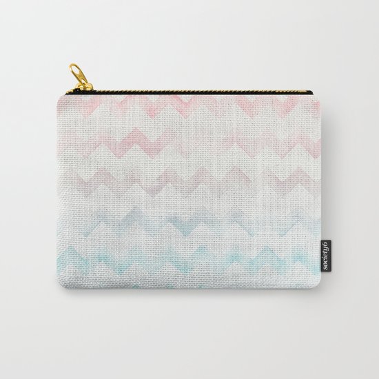 Watercolor Chevron pastel colors Carry-All Pouch