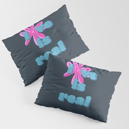 Love - Blue Pink Typographic Retro Nostalgic Minimalistic Art Design Pattern Pillow Sham