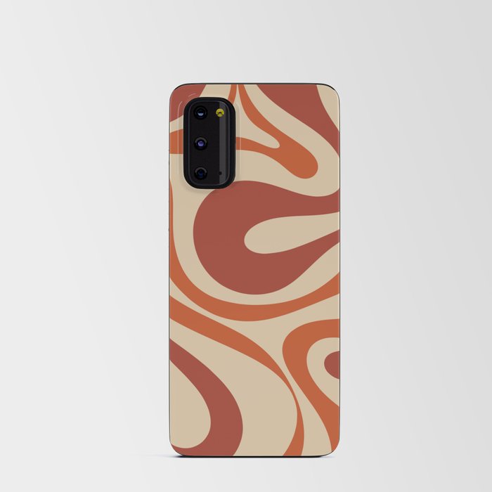 Mod Swirl Retro Abstract Pattern in Mid Mod Burnt Orange Rust Beige Android Card Case