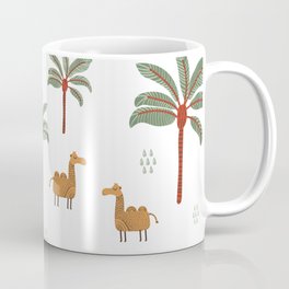 Camel with palm trees and cactus Mug