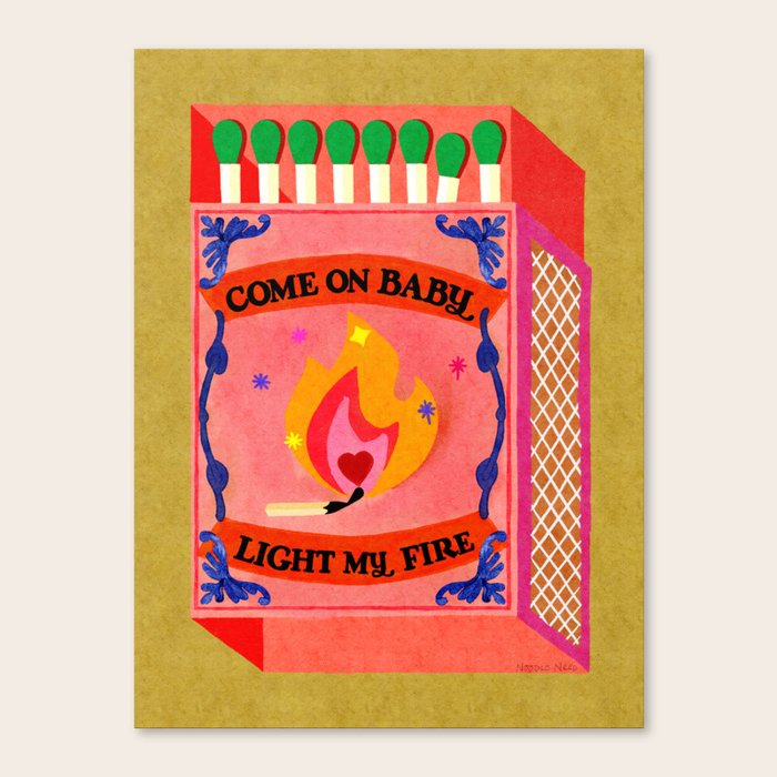 Come on Baby Light my Fire Vintage Matchbox Canvas Print by Noodle Nerd