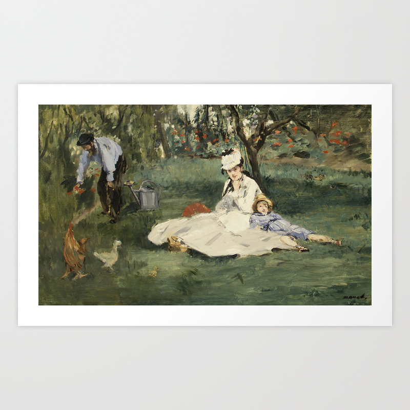 The Monet Family In Their Garden At Argenteuil Edouard Manet Art