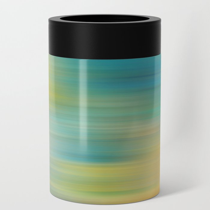 Ocean View - Colorful Yellow And Blue Art Can Cooler