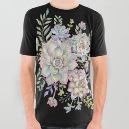 Watercolor Succulents #78 All Over Graphic Tee
