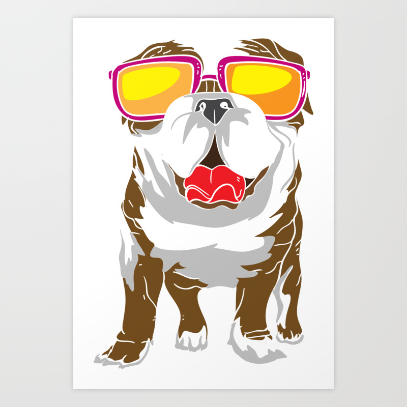 English Bulldog Funny Dog Illustration Pet Owner Gift Art Print By Jansch Society6