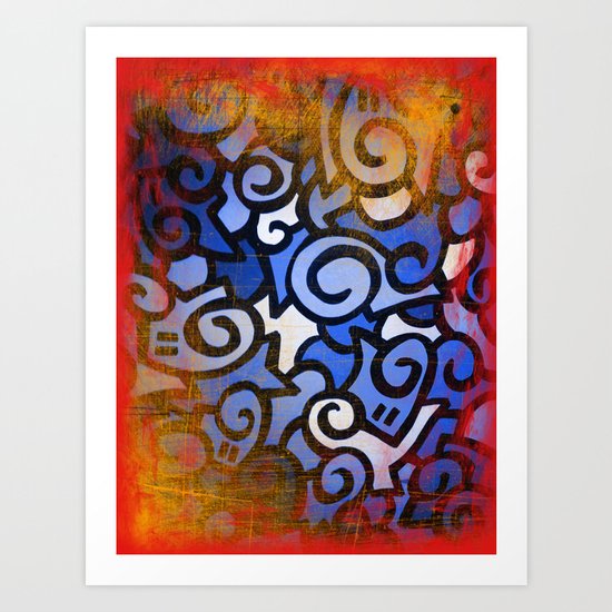 Red and Blue Art Print
