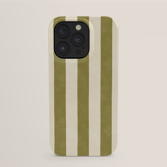 Cabana Stripe - moss green and cream