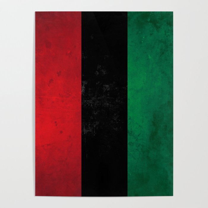 Distressed Afro-American / Pan-African / UNIA flag Poster