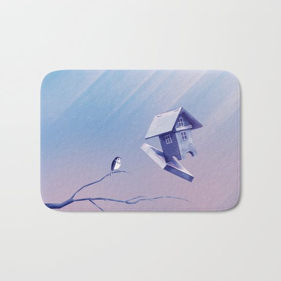 Freezing Bird...house Bath Mat