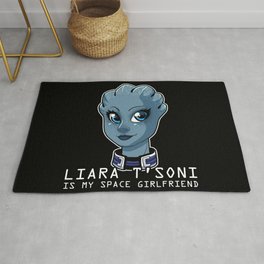 Liara Is My Space Girlfriend Rug | Space, People, Pop Art, Sci-Fi 