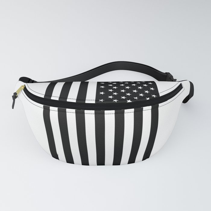 American Flag. Stars and Stripes. Portrait in Black and White. Fanny Pack