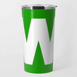 letter W (White & Green) Travel Mug