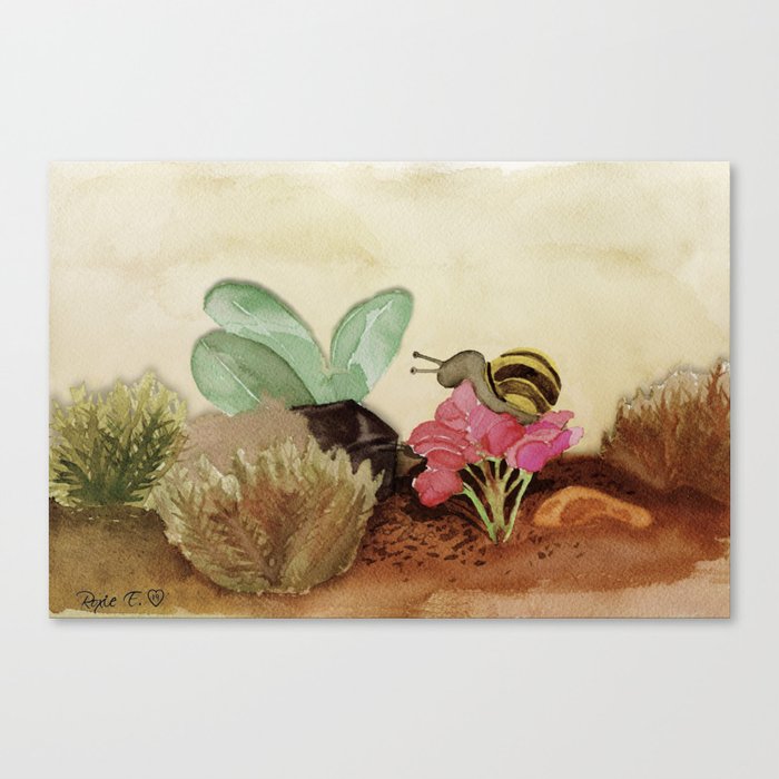 Little Snail Friend Canvas Print