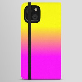 Neon Yellow and Bright Hot Pink Ombré  Shade Color Fade iPhone Wallet Case