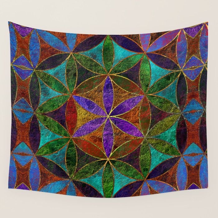 The Flower of Life (Sacred Geometry) 2 Wall Tapestry by ...