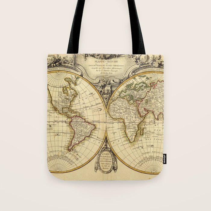 Old Fashioned World Map (1782) Tote Bag by BravuraMedia | Society6