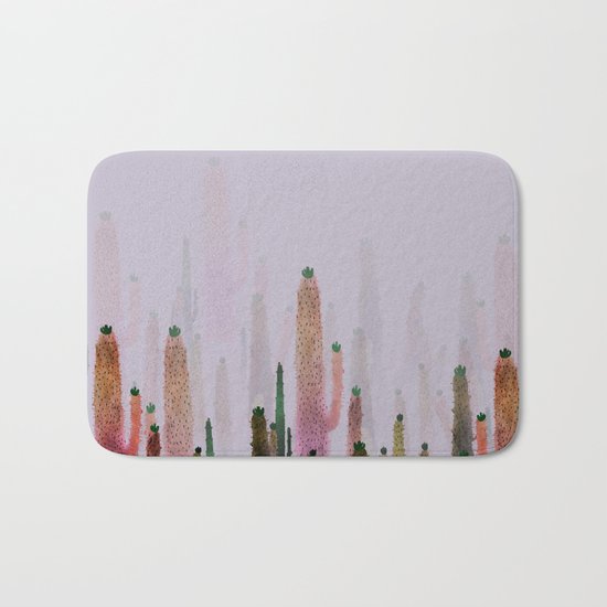 cactus water color colors Bath Mat