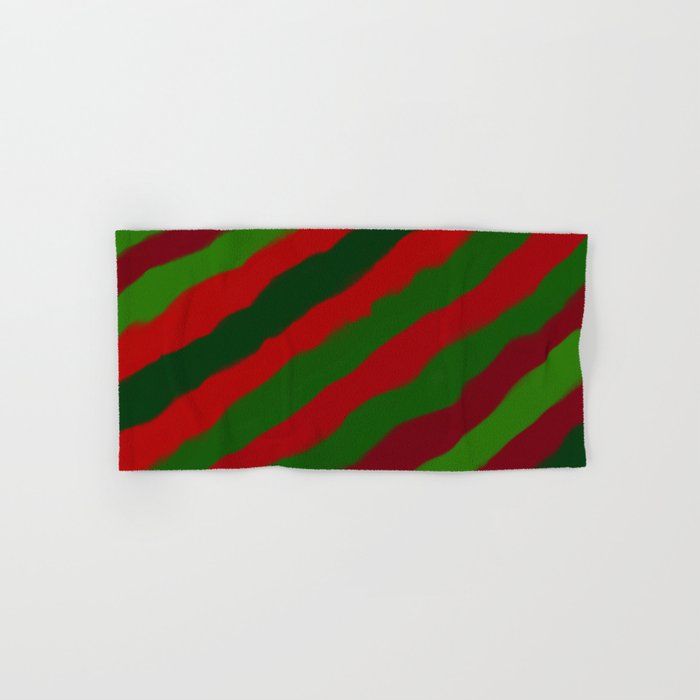 Red and Green Christmas Wrapping Paper Hand & Bath Towel