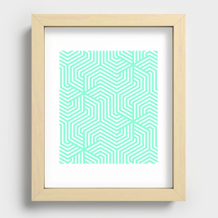 Aquamarine - heavenly - Minimal Vector Seamless Pattern Recessed Framed Print