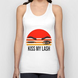 Kiss My Lash Pun Lash Tech Lash Artist Retro Lashes Tank Top