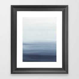 Modern Blue Watercolor Ombre Framed Art Print