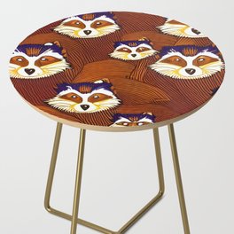 Raccoon blanket design Side Table