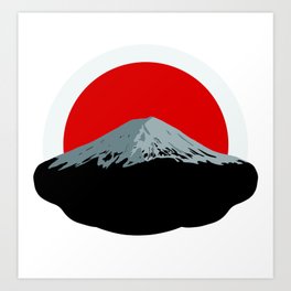 Mount Fuji with rising sun Art Print